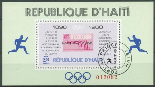 Haiti 1969 Olympia Sommerspiele Marathonsieger Block 37 gestempelt (C65952)
