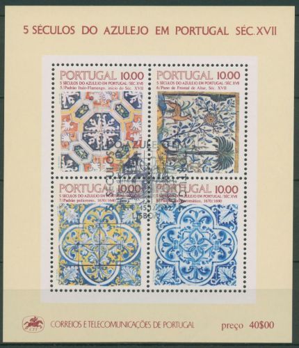 Portugal 1982 500 Jahre Azulejos Block 38 gestempelt (C65954)