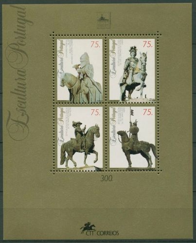 Portugal 1995 Skulpturen Reiter und Ritter Block 110 postfrisch (C91198)