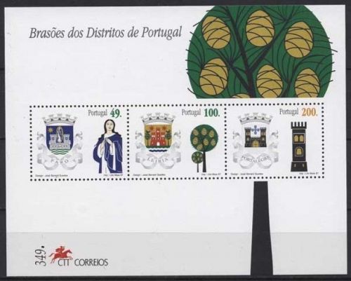 Portugal 1997 Distriktswappen Block 129 postfrisch (C91210)