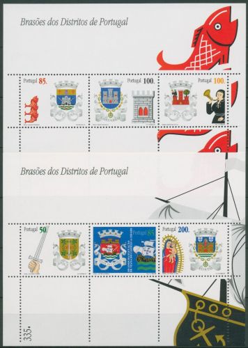Portugal 1998 Distriktswappen Block 140/41 postfrisch (C65961)