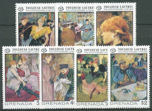 Grenada 1976 Gemälde Henri de Toulouse-Lautrec 775/81 postfrisch