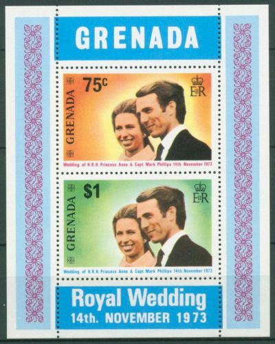 Grenada 1973 Prinzessin Anne & Marc Phillips Block 32 postfrisch (C63564)