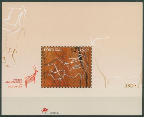 Portugal 1998 Archäologie Cao-Tal Höhlenzeichnung Block 144 postfrisch (C65975)