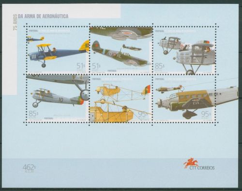 Portugal 1999 Luftwaffe Militärflugzeuge Block 152 postfrisch (C65976)