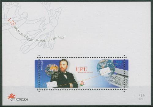 Portugal 1999 125 Jahre UPU Weltpostverein Block 156 postfrisch (C91164)