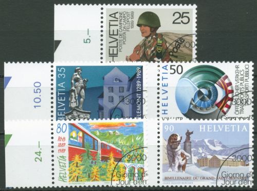 Schweiz 1989 Ereignisse Feldpost Pass Verkehr St.Bernhard 1385/89 gestempelt