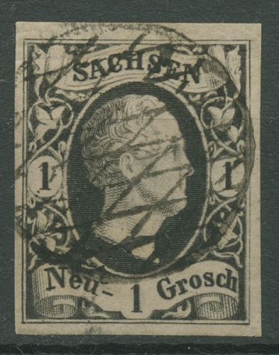 Sachsen 1851 König Friedrich August II., 4 I gestempelt