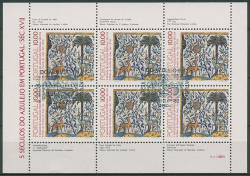 Portugal 1982 500 Jahre Azulejos Kleinbogen 1568 K gestempelt (C91258)