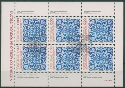 Portugal 1982 500 Jahre Azulejos Kleinbogen 1582 K gestempelt (C91256)