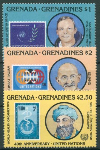 Grenada-Grenadinen 1985 Vereinte Nationen UNO Persönlichkeiten 717/19 postfrisch