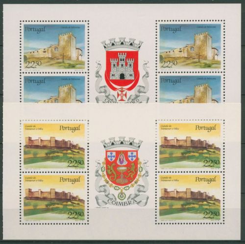 Portugal 1986 Burgen Schlösser Heftchenblatt 1699/00 H-Blatt postfrisch (C66051)