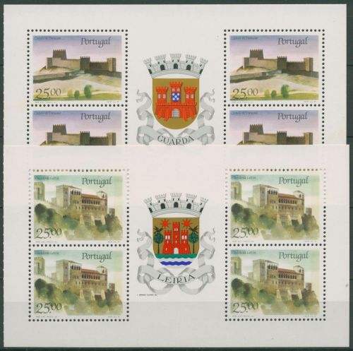 Portugal 1987 Burgen Schlösser Heftchenblatt 1720/21 H-Blatt postfrisch (C66053)