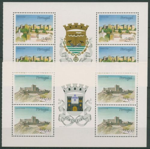 Portugal 1987 Burgen Schlösser Heftchenblatt 1732/33 H-Blatt postfrisch (C66054)