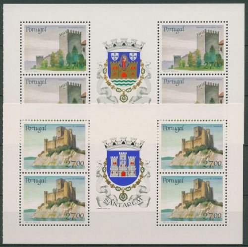 Portugal 1988 Burgen Schlösser Heftchenblatt 1739/40 H-Blatt postfrisch (C66055)