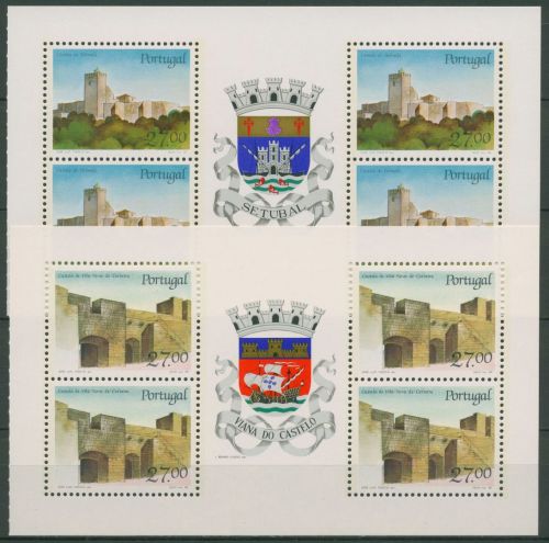 Portugal 1988 Burgen Schlösser Heftchenblatt 1752/53 H-Blatt postfrisch (C66056)