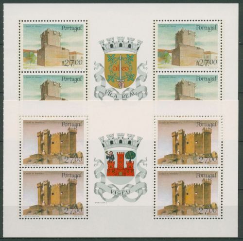 Portugal 1988 Burgen Schlösser Heftchenblatt 1757/58 H-Blatt postfrisch (C66057)