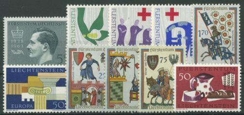 Liechtenstein 1963 Jahrgang komplett (427/36) postfrisch (G60144)