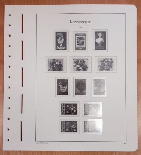 LEUCHTTURM Vordruckblätter Liechtenstein 1980/89 SF gebraucht, neuwertig (Z1103)