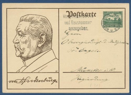 Dt. Reich 1932 Nothilfe Tannenberg Sonderpostkarte P 215 gebraucht (X41154)
