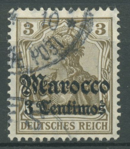 Deutsche Post in Marokko 1906 Germania mit Aufdruck 34 gestempelt