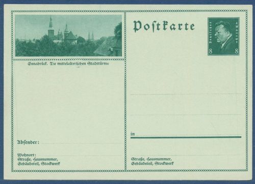 Dt. Reich 1930 Bildpostkarte Osnabrück P 189 /048 ungebraucht (X41351)