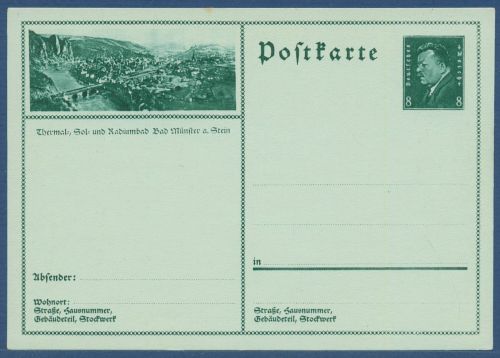 Dt. Reich 1930 Bildpostkarte Bad Münster P 189 /044 ungebraucht (X41346)