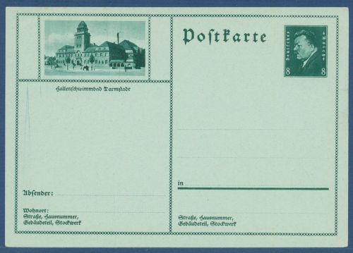 Dt. Reich 1930 Bildpostkarte Darmstadt P 189 /011 ungebraucht (X41343)