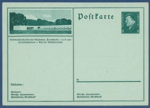 Dt. Reich 1930 Bildpostkarte Darmstadt P 189 /015 ungebraucht (X41342)