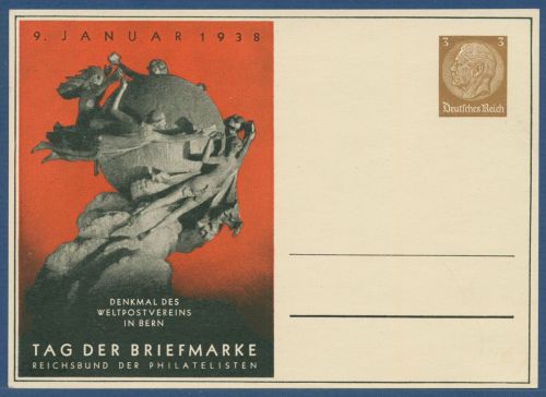 Dt. Reich 1938 Tag der Briefmarke Privatpostkarte PP 122C70 /02 ungebr. (X41356)