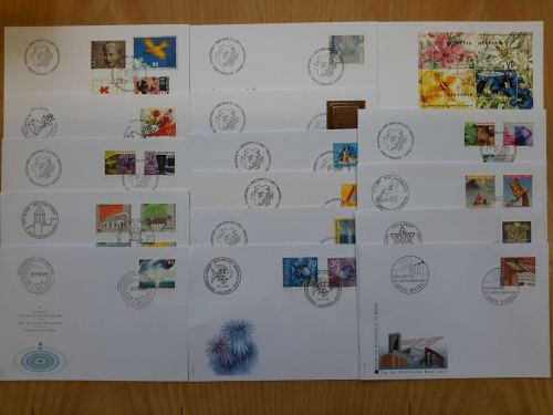 Schweiz 2001 Ersttagsbriefe Jahrgang 2001 FDC komplett (F16656)