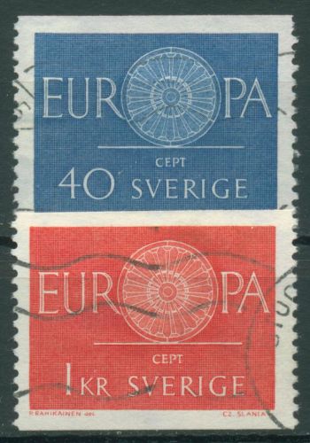 Schweden 1960 Europa CEPT Wagenrad 463/64 gestempelt