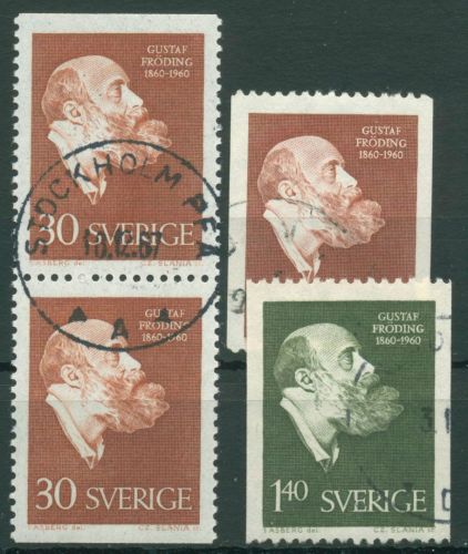 Schweden 1960 Dichter Gustav Fröding 461/62 gestempelt
