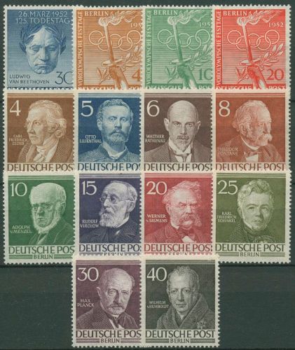 Berlin Jahrgang 1952 komplett (87/100) postfrisch