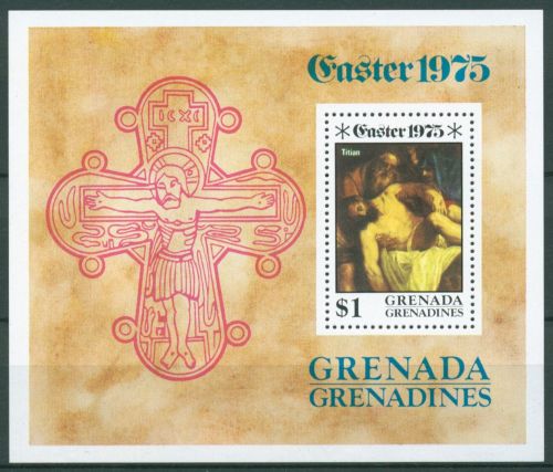 Grenada-Grenadinen 1975 Ostern Gemälde Block 8 postfrisch (C66059)