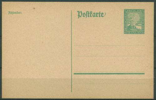 Dt. Reich 1925 1000-Jahr-Feier Rheinland Postkarte P 204 I ungebraucht (X40469)