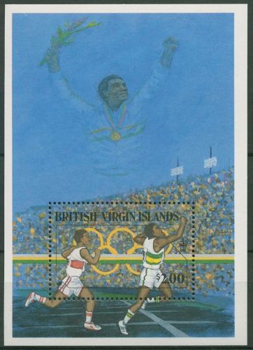 Britische Jungferninseln 1988 Olympia Seoul Laufen Block 49 postfrisch (C94613)