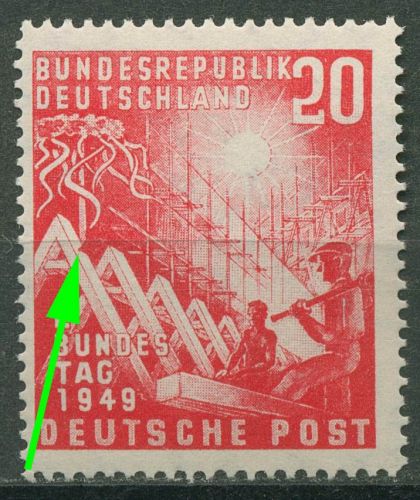 Bund 1949 Eröffnung 1. Bundestag mit Plattenfehler 112 PF ? postfrisch