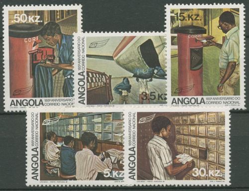 Angola 1983 185 Jahre angolanische Post Flugzeug Briefkasten 686/90 postfrisch