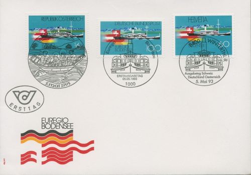 Schweiz 1993 Euregio Bodensee, Ausgabe CH, Österreich, D, 1501 FDC (X16628)