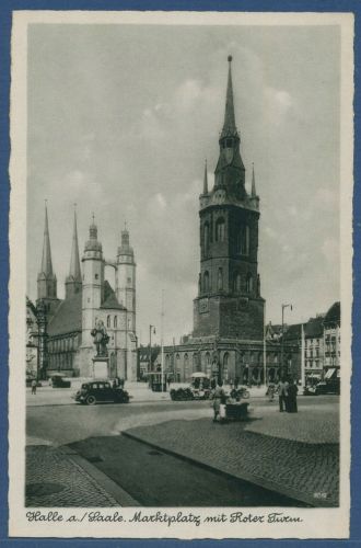 Halle an der Saale Marktplatz und Roter Turm, ungebraucht (AK5661)