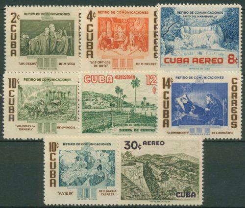 Kuba 1957 Pensionskasse der Postbeamten Gemälde 520/27 postfrisch