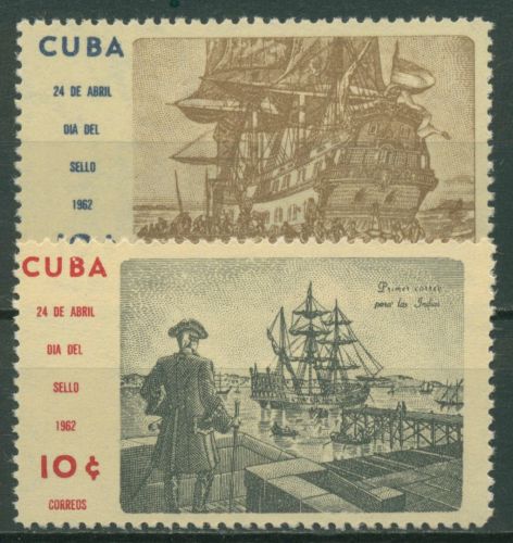Kuba 1962 Tag der Briefmarke Schiffe 762/63 postfrisch