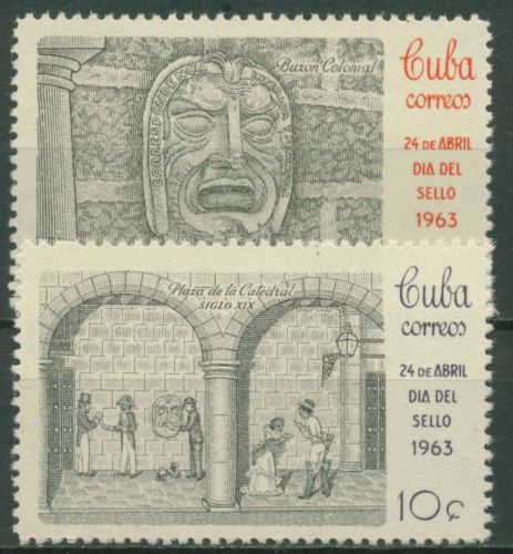 Kuba 1963 Tag der Briefmarke Postamt Briefkasten 843/44 postfrisch