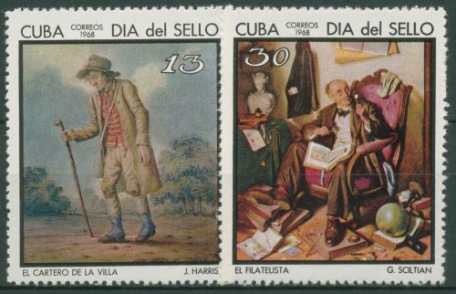 Kuba 1968 Tag der Briefmarke Gemälde 1401/02 postfrisch