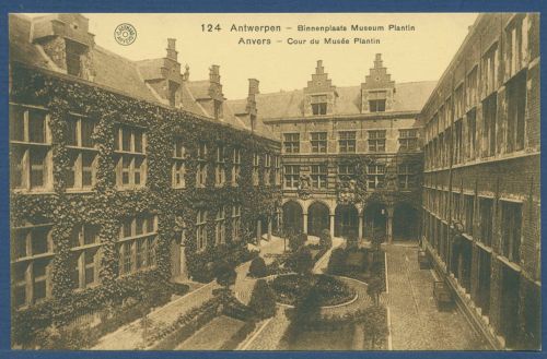 Antwerpen Museum Plantin Innenhof, gelaufen als Feldpost (AK5652)