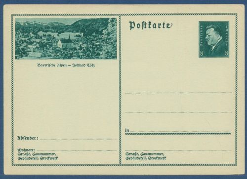 Dt. Reich 1931 Bildpostkarte Jodbad Tölz P 192 /032 ungebraucht (X41423)