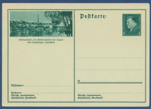Dt. Reich 1931 Bildpostkarte Schweinfurt P 192 /029 ungebraucht (X41422)