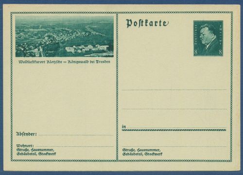 Dt. Reich 1931 Bildpostkarte Klotzsche P 192 /012 ungebraucht (X41420)