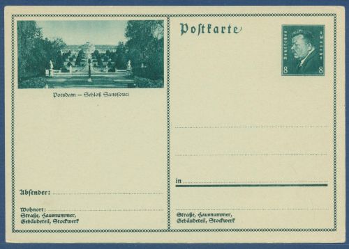 Dt. Reich 1931 Bildpostkarte Potsdam Sanssouci P 191 /029 ungebraucht (X41415)